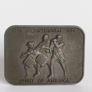 Vintage Bicentennial Metal Belt Buckle "Spirit of America" 1776 - 1976
